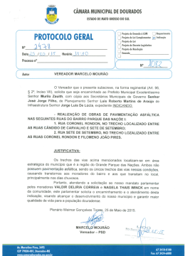 Indicação - Pavimentação Asfáltica