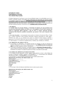 Concorr&ecirc;ncia 02/15 (Contrata&ccedil;&atilde;o de Empresa do ramo pertinente