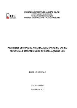 AMBIENTES VIRTUAIS DE APRENDIZAGEM (AVAs) NO