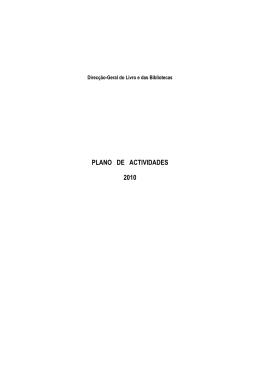 PLANO DE ACTIVIDADES 2010