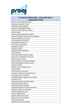 2&ordf; LISTA DE APROVADOS - SALVADOR 2015.1 TURNO MATUTINO