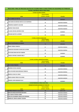 resultado final seguran&ccedil;a do trabalho