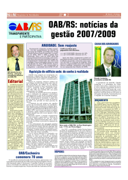 OAB/RS: notícias da gestão 2007/2009