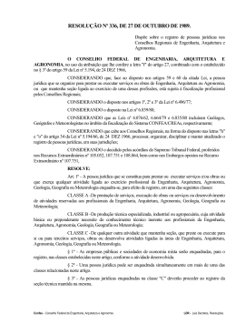 RESOLU&Ccedil;&Atilde;O N&ordm; 336, DE 27 DE OUTUBRO DE 1989. - Crea-TO
