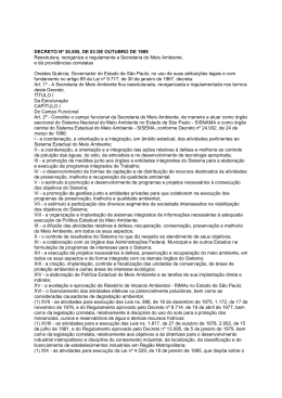 DECRETO N&ordm; 30.555, DE 03 DE OUTUBRO DE 1989