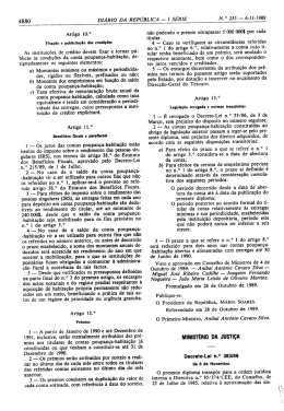 Decreto-lei n.&ordm; 383/89, de 6 de Novembro