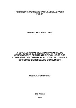 A DEVOLU&Ccedil;&Atilde;O DAS QUANTIAS PAGAS PELOS CONSUMIDORES
