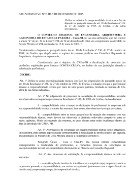 ato normativo n&ordm; 2 - CREA-PB Conselho Regional de Engenharia e