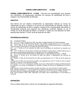 NORMA COMPLEMENTAR No 01/2006 NORMA COMPLEMENTAR