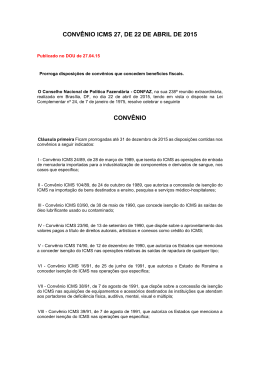 CONV&Ecirc;NIO ICMS 27, DE 22 DE ABRIL DE 2015