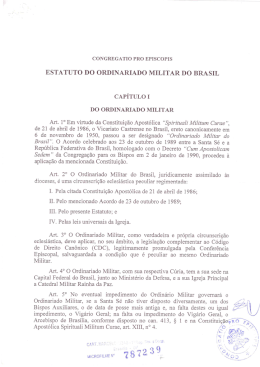 ESTATUTO DO ORDINARIADO MILITAR DO BRASIL cAP&Iacute;TULoI Do