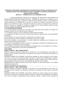 Edital - CESPE / UnB - Universidade de Bras&iacute;lia