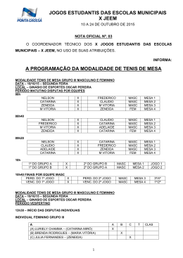 JOGOS ESTUDANTIS DAS ESCOLAS MUNICIPAIS X JEEM A