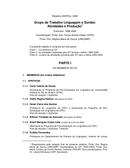 Grupo de Trabalho Linguagem e Surdez: Atividades e