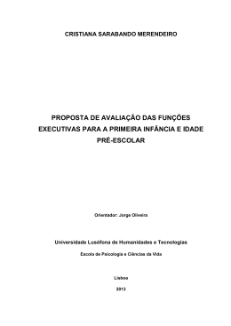 proposta de avalia&ccedil;&atilde;o das fun&ccedil;&otilde;es executivas para a primeira
