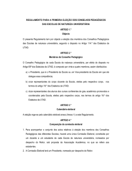 REGULAMENTO PARA A PRIMEIRA ELEIO DO