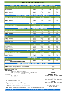 planos de pre&ccedil;os - Quinta do Passal