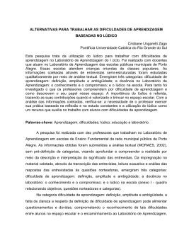 alternativas para trabalhar as dificuldades de aprendizagem