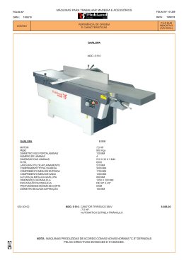 M&Aacute;QUINAS PARA TRABALHAR MADEIRA E ACESS&Oacute;RIOS