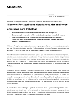 Siemens Portugal considerada uma das melhores empresas para