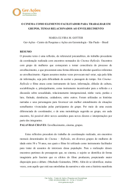 O cinema como elemento facilitador para trabalhar em