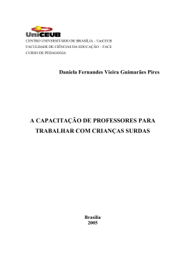 a capacita&ccedil;&atilde;o de professores para trabalhar com crian&ccedil;as surdas