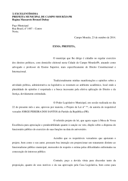&Agrave; EXCELENT&Iacute;SSIMA PREFEITA MUNICIPAL DE CAMPO MOUR&Atilde;O