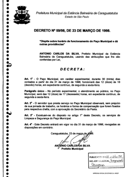 Pre feitura Municipal da Est&acirc;ncia Bain ea` ria de Caraguatatuba