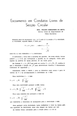 Esco&ocirc;mento em Condutos Livres de