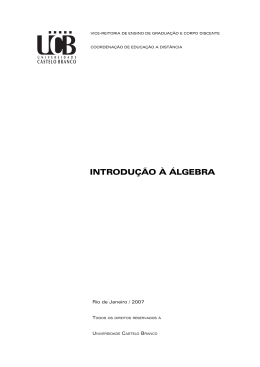 Introdu&ccedil;&atilde;o &agrave; Algebra.indd - Universidade Castelo Branco