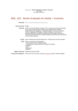 BAIC, ACE - Recém Graduado em Gestão / Economia