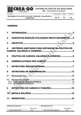 Regimento da Pol&iacute;tica de Cargos, Sal&aacute;rios e Carreira - Crea-GO