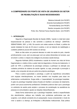 A COMPREENS&Atilde;O DO PONTO DE VISTA DE USU&Aacute;RIOS DO SETOR DE
