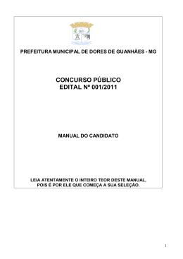 Edital Concurso Público Dores de Guanhães MG