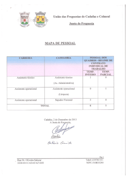 Mapa de Pessoal 2014 - UNI&Atilde;O DAS FREGUESIAS DE CADAFAZ