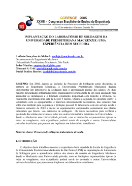 implanta&ccedil;&atilde;o do laborat&oacute;rio de soldagem da universidade