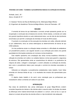 Emendas com solda &ndash; Cuidados e procedimentos b&aacute;sicos na