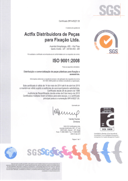 Actfix Distribuidora de Pe&ccedil;as para Fixa&ccedil;&atilde;o Ltda.