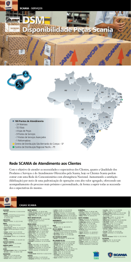 Disponibilidade Pe&ccedil;as Scania