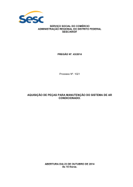 AQUISI&Ccedil;&Atilde;O DE PE&Ccedil;AS PARA MANUTEN&Ccedil;&Atilde;O DO