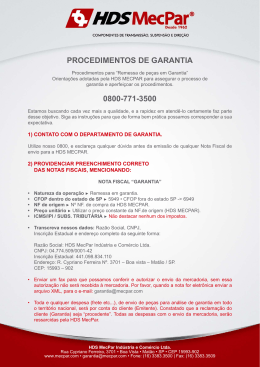PROCEDIMENTOS DE GARANTIA 0800-771-3500