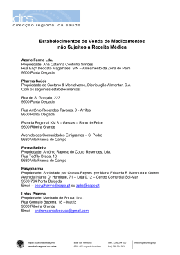 Estabelecimentos de Venda de Medicamentos n&atilde;o Sujeitos a