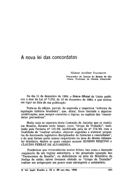 A nova lei das concordatas