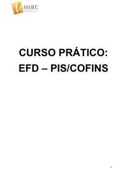 CURSO PRÁTICO: EFD – PIS/COFINS