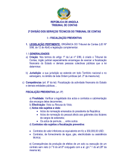 Legislação e Instrução dos Processos de Fiscalização Preventiva