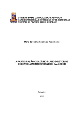 A participa&ccedil;&atilde;o cidad&atilde; no plano diretor de - in&iacute;cio