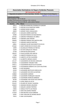 Associados Ganhadores do Seguro Acidentes Pessoais