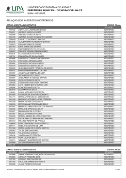indeferidos geral - Universidade Patativa do Assar&eacute;