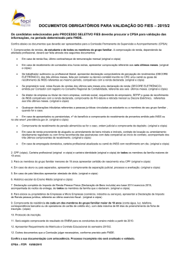 documentos obrigat&oacute;rios para valida&ccedil;&atilde;o do fies &ndash; 2015/2