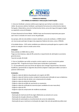 Formas de Ingresso
